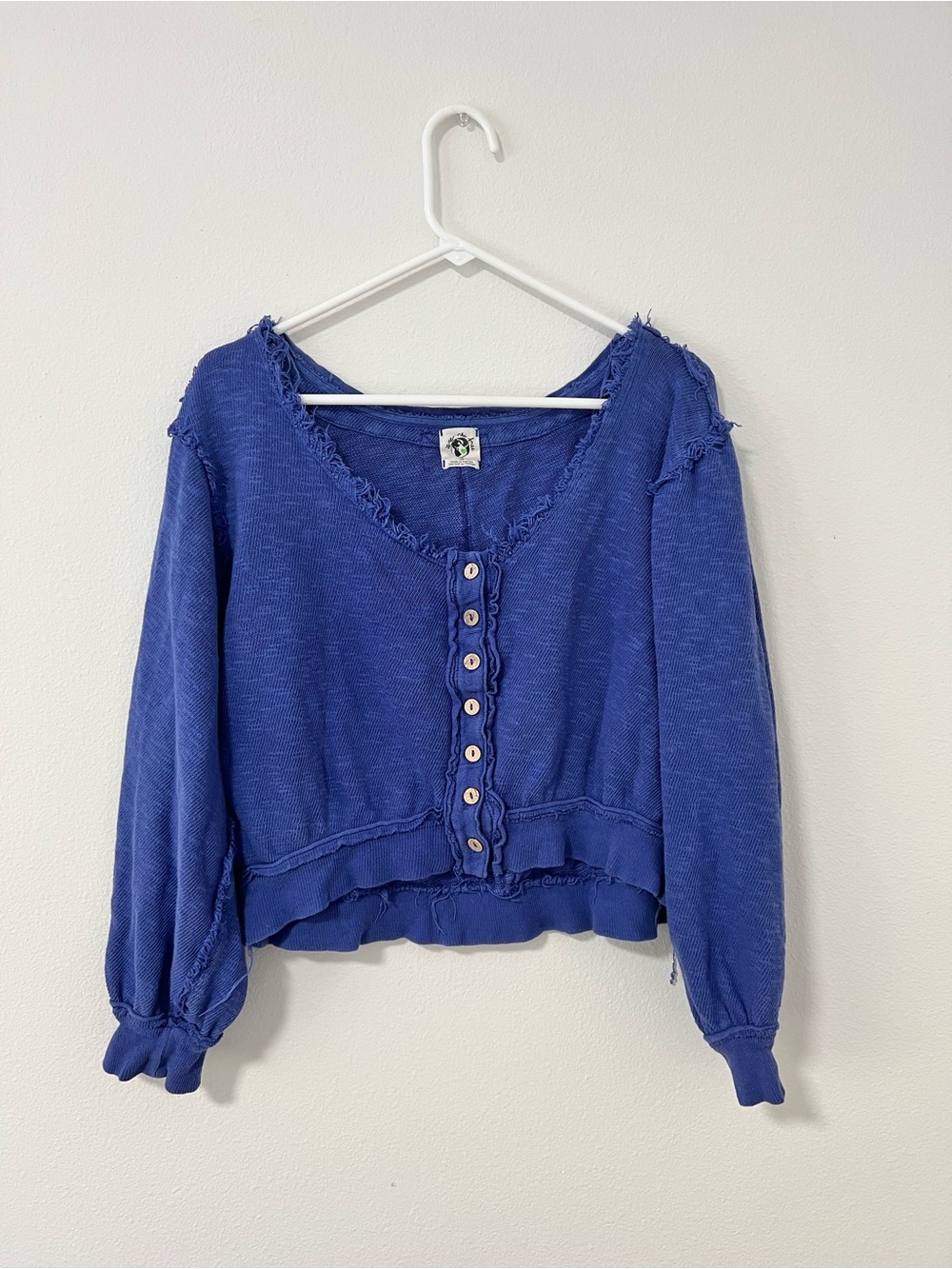 Free People Golden Road Blue Cardigan Sweater + Tote